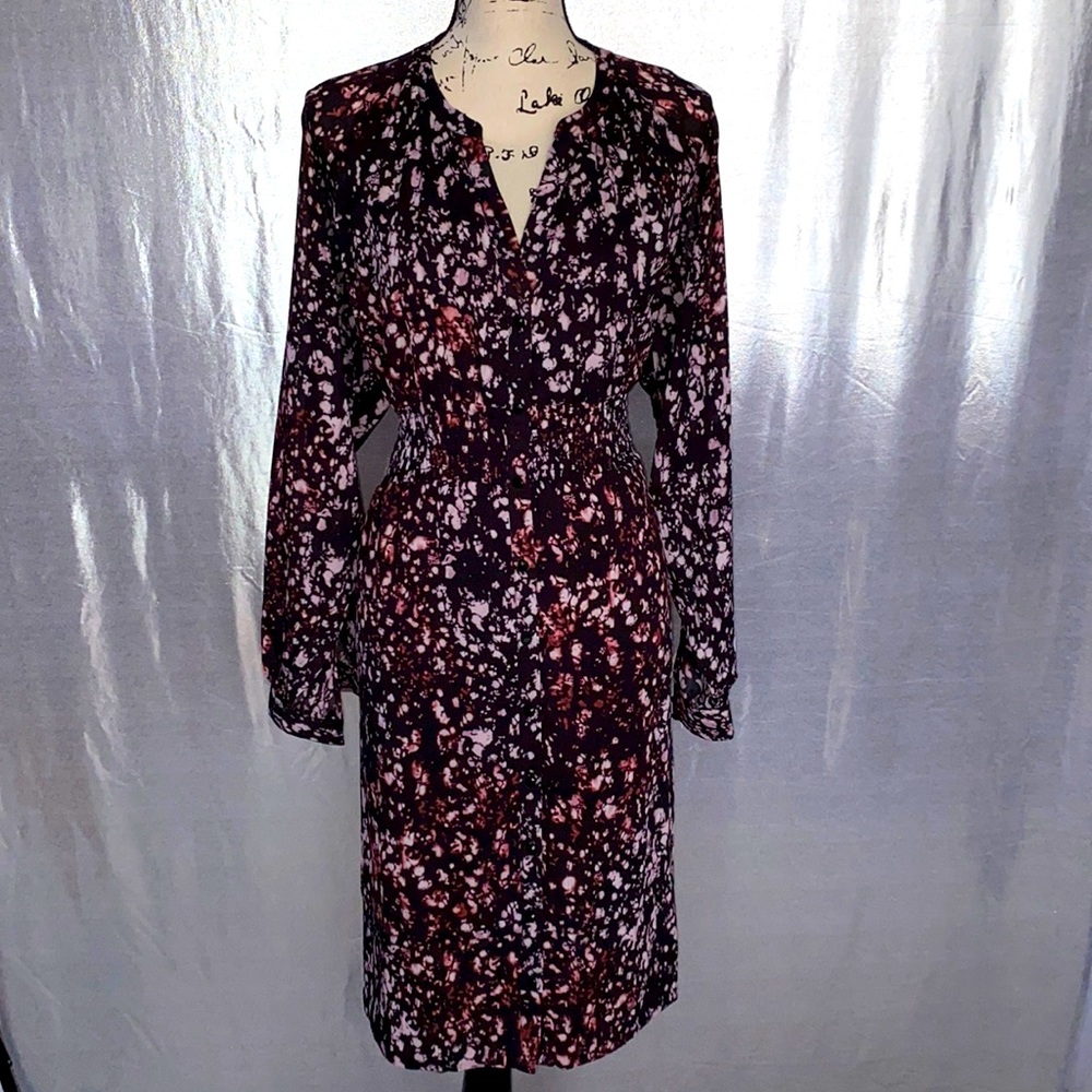 Long Button Down Maxi Dress V Neck Long Sleeves